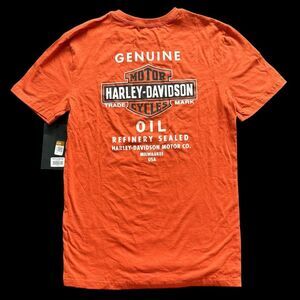 NWT Harley Davidson Harley-Davidson Oil Can Tee Milwaukee Orange Mens Small